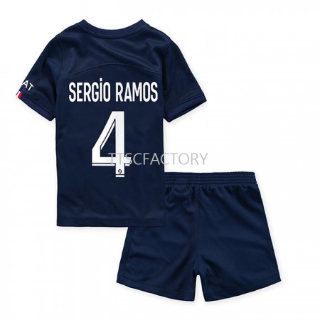 Billiga Fotbollströjor Paris Saint-Germain Sergio Ramos 4 Barn Hemma tröja 2022/23 Kortärmad